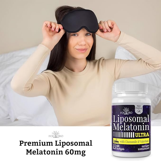 Fogoro Melatonin 60mg-Fall Asleep Faster, Stay Asleep Longer,High Dose, 60 Count(pack of 2)