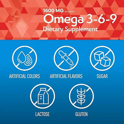 Omega 3-6-9 Dietary Supplement (325 ct.) - Promote Visual Function and Eye Health - Support Heart, Cardiovascular Health, Healthy Skin, Hair and Overall Health (Omega 3-6-9)
