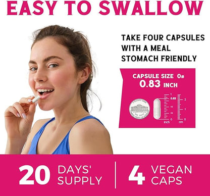 Inositol Supplement, Myo-Inositol & D-Chiro Inositol Supplements for Women, 40:1 Ideal Ratio, Hormone Balance and Women’s Wellness, 80 Vegan Capsules