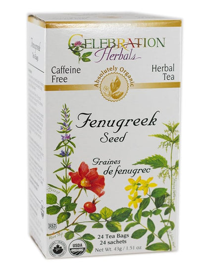 Celebration Herbals - Organic Caffeine Free Fenugreek Seed Herbal Tea - 24 Tea Bags