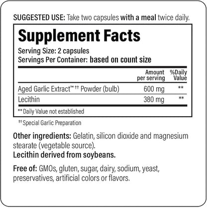 Kyolic Aged Garlic Extract Formula 104, Cholesterol Health*, 100 Capsules