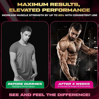 KUKALY Creatine Monohydrate Gummies for Men & Women, 9000MG Creatine Gummies Sugar Free with L-Taurine, BCAA 2:1, B12 B6 for Boost Strength, Focus & Endurance, Vegan, Non-GMO, Raspberry 120*2 Bottle