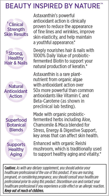 New Chapter Hair Skin & Nails Vitamins with Fermented Biotin+astaxanthin Vegetarian Capsule, 30 Count (Pack of 1)