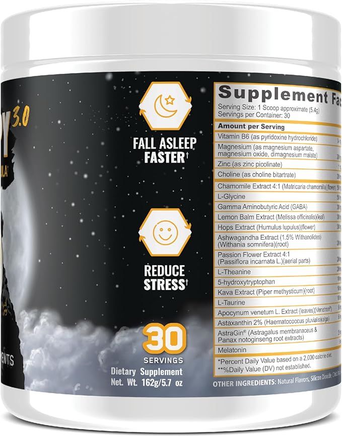 Underground Bio Labs Panda Supps – Sleepy 3.0 Natural Sleep Aid Formula: 5mg Melatonin, 300mg GABA, Chamomile Extract (Citrus Mango) 30 Servings