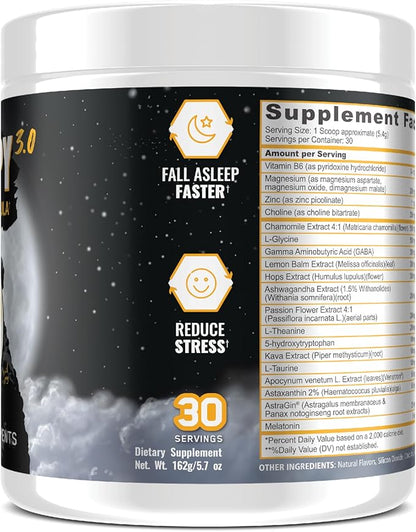 Underground Bio Labs Panda Supps – Sleepy 3.0 Natural Sleep Aid Formula: 5mg Melatonin, 300mg GABA, Chamomile Extract (Citrus Mango) 30 Servings