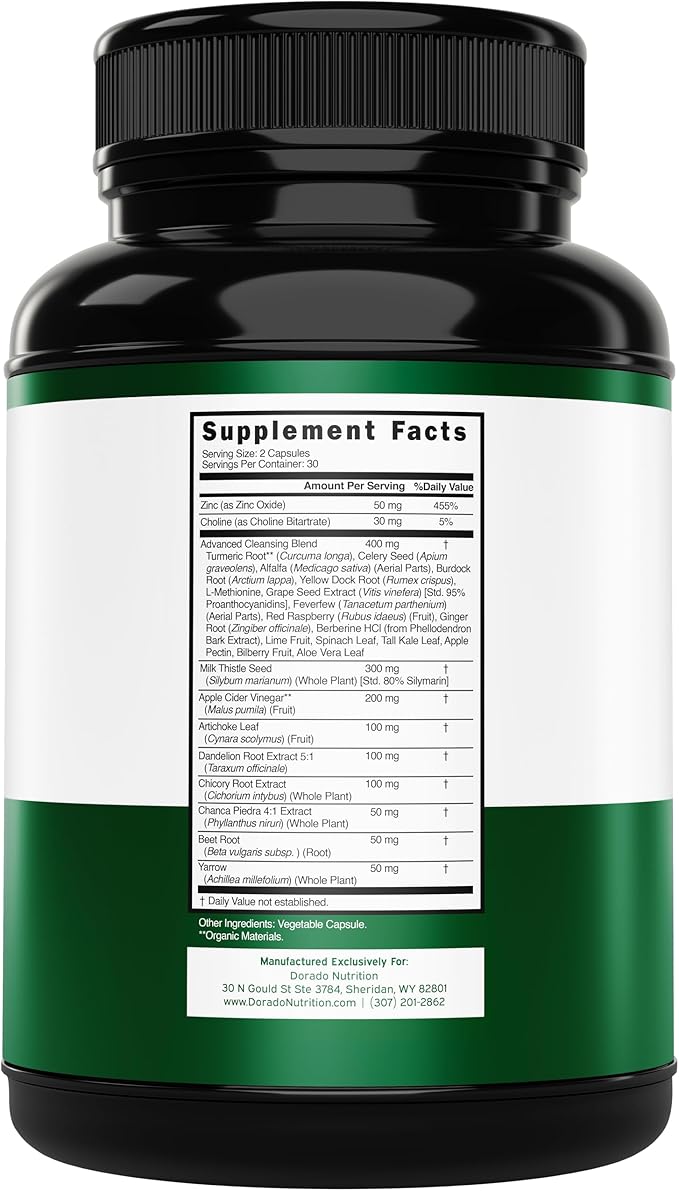 Liver Cleanse Detox & Repair (27 in 1 Formula - Milk Thistle, Dandelion Root, Turmeric, Artichoke Extract & More) - Detox Cleanse Supplement, Liver Support for Adults, Vegan - 60 Capsules