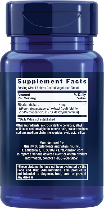 Life Extension Menopause Relief – Siberian Rhubarb, Menopause Supplement for Women, Ease hot Flashes, Mood Swings, Night Sweats Relief, Hormone-Free, Gluten-Free, Non-GMO, Vegetarian (Pack of 2)