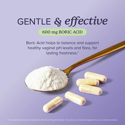 Boric Acid Suppositories for Women 600mg | pH Balance, Vaginal Odor & Itching | Feminine Hygiene & Intimate Health Support | Boric Acid for Women Vaginal Suppositories | Unscented, Vegan | 30 Ct