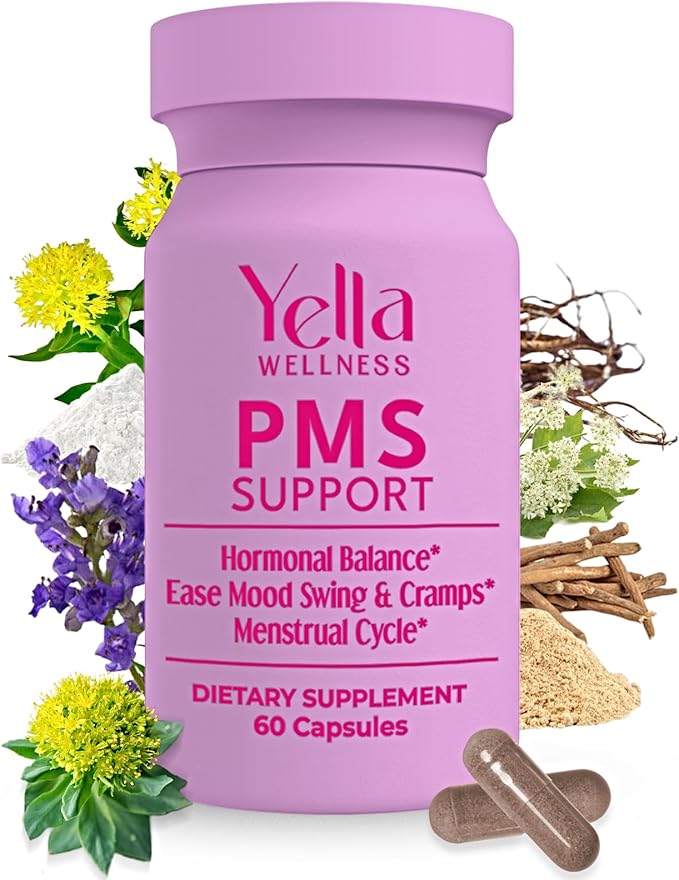 Hormone Balance for Women - PMS Support Supplement for Women w/Chaste Tree, Dong Quai and Ashwagandha- PMS and Menopause Relief for Bloating, Cramps and Mood Swings- (60ct)