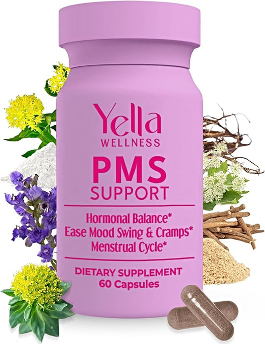 Hormone Balance for Women - PMS Support Supplement for Women w/Chaste Tree, Dong Quai and Ashwagandha- PMS and Menopause Relief for Bloating, Cramps and Mood Swings- (60ct)