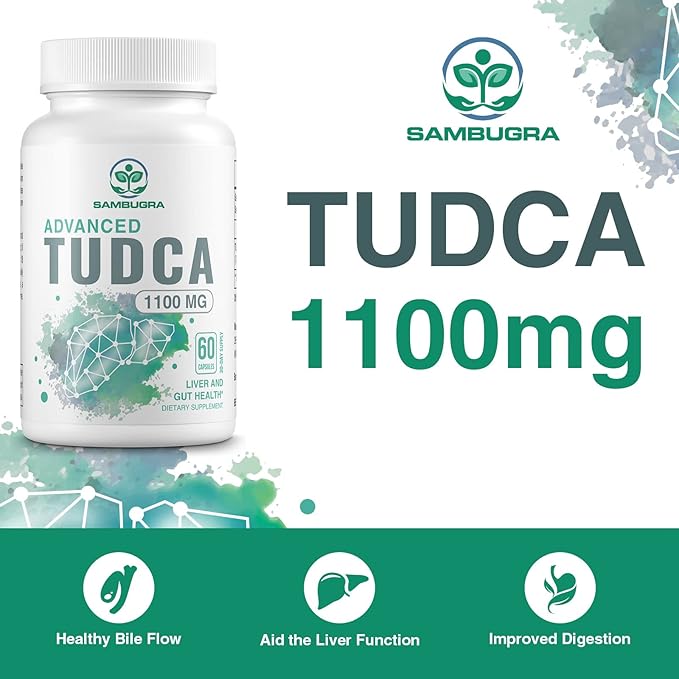 TUDCA Liver Supplements 1100mg, 3rd Party Tested Ultra Strength Bile Salt TUDCA Supplement, Liver Support for Detox Cleanse and Repair, 60 Capsules