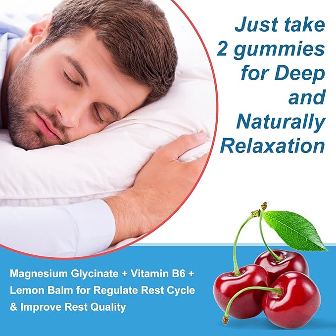 Ashwagandha Gummies, Magnesium Glycinate Gummies 2000mg for Adults, Vitamin B6, Zinc, Rhodiola Rosea, Lemon Balm, Relaxation Support, Natural Zzz, Brain, Muscle, Stamina, Energy, Sugar Free