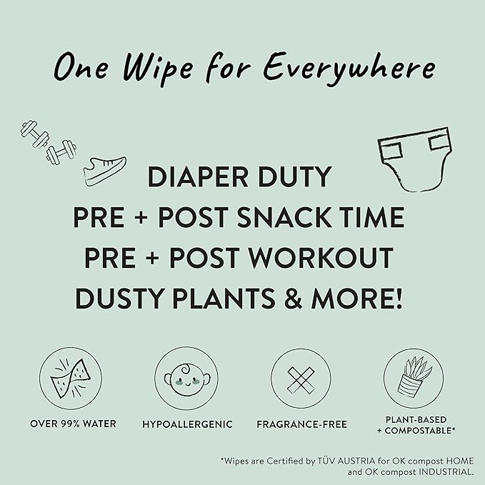 The Honest Company Hypoallergenic Multi-Use Baby Wipes for Sensitive Baby Skin, Terrazzo, 36 Count