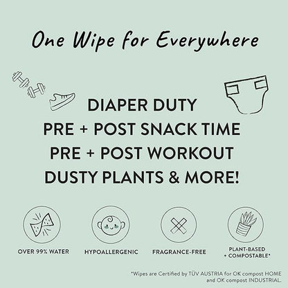 The Honest Company Hypoallergenic Multi-Use Baby Wipes for Sensitive Baby Skin, Terrazzo, 36 Count