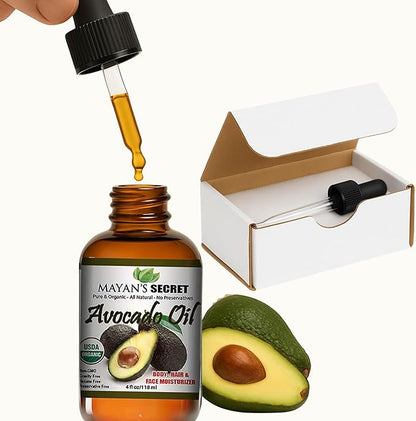Pure Carrier and Essential Oils for Skin Care, Hair, Body Moisturizer for Face-Anti Aging Skin Care (Avocado Oil Organic, 4oz)