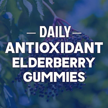 Elderberry Immune Support Gummies - 3X Strength Sambucus Elderberry Gummy with Vitamin C, D3 & Zinc - Nature’s Black Elderberry Extract - Immune Support Supplement for Adults & Kids - 120 Gummies