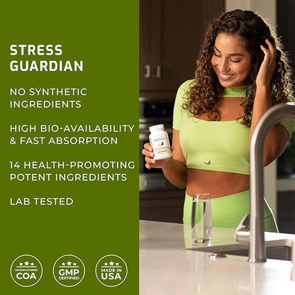 BIOptimizers Stress Guardian – Stress Relief Capsule – Rest Support Management - 45 Capsules