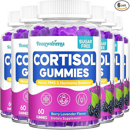 Cortisol Supplement for Women, Cortisol Reducer with Ashwagandha, Myo-Inositol, GABA & Saffron, Stress Relief, Calm, Sleep Support, Hormone Balance & PMS Support, Sugar Free Vegan Gummies, 360 Count