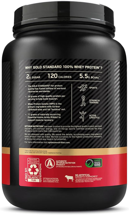 Optimum Nutrition Gold Standard 100% Whey Protein Powder, Double Rich Chocolate, 5 Pound (Packaging May Vary)