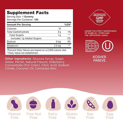 Zahler - Chapter One Sleep Melatonin Gummies for Kids & Adults (120 Flavored Gummies) - 2.5 mg, Kosher, Natural Sleep Support