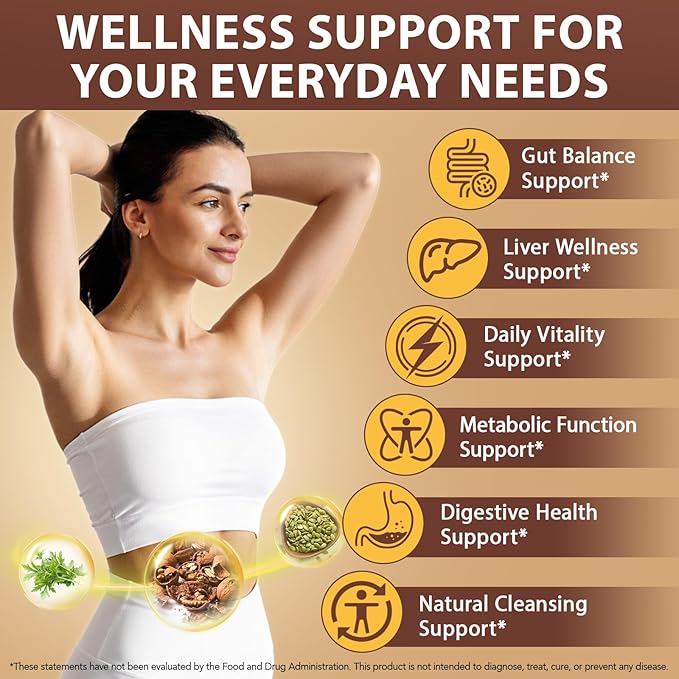 Wormwood Black Walnut Clove Cleanse for Humans – 18-in-1 Herbal Gut Health & Digestive Support Formula, 6600mg per Serving, 240 Softgels 80 Day Supply, with Pumpkin Seed, Garlic & Oregano