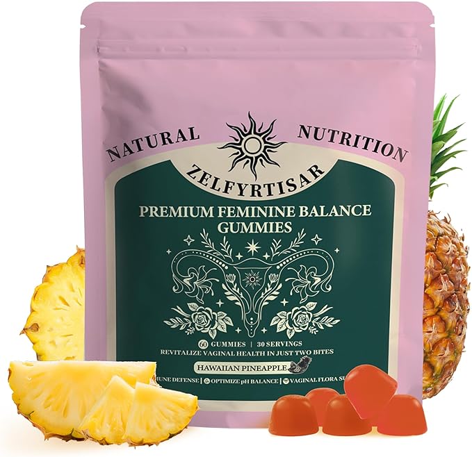 Vaginal Probiotic Gummies - Pineapple Probiotic Gummies for Women Vaginal Health Support, Sugar Free Vegan Womens Vitamins with Vitamin C, pH Balance for Women, 60 Gummies 30 Day Supply