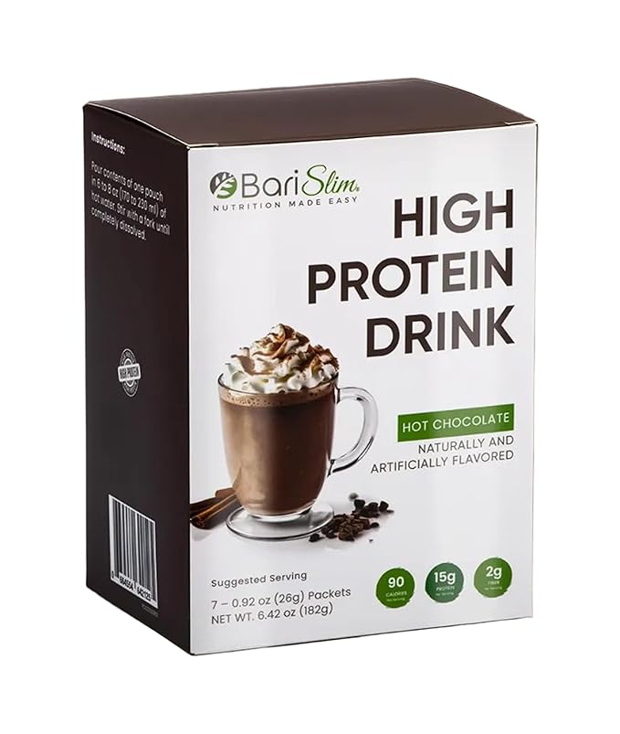 BariSlim High Protein Shake - Delicious & Nutritious Meal Replacement Shake - Low Sugar & Carb - Formulated for Bariatric Patients & Post-Weight Loss Surgery Support | Hot Chocolate (9 oz)