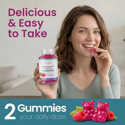 Sugar Free Calm Magnesium Citrate Gummies - High Absorption Calming Magnesium Citrate Gummy for Adults & Kids to Support Sleep, Stress Relief, Heart Health, Nerves, Muscles & Bones