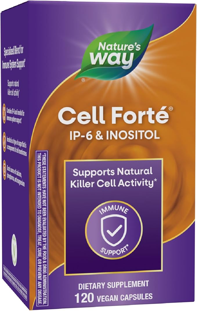 Nature's Way Cell Forté IP-6 & Inositol Immune Support Supplement with Calcium, Phosphorus, and Magnesium*, Gluten-Free, Vegan, 120 Capsules (Packaging May Vary)