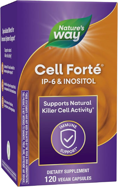 Nature's Way Cell Forté IP-6 & Inositol Immune Support Supplement with Calcium, Phosphorus, and Magnesium*, Gluten-Free, Vegan, 120 Capsules (Packaging May Vary)