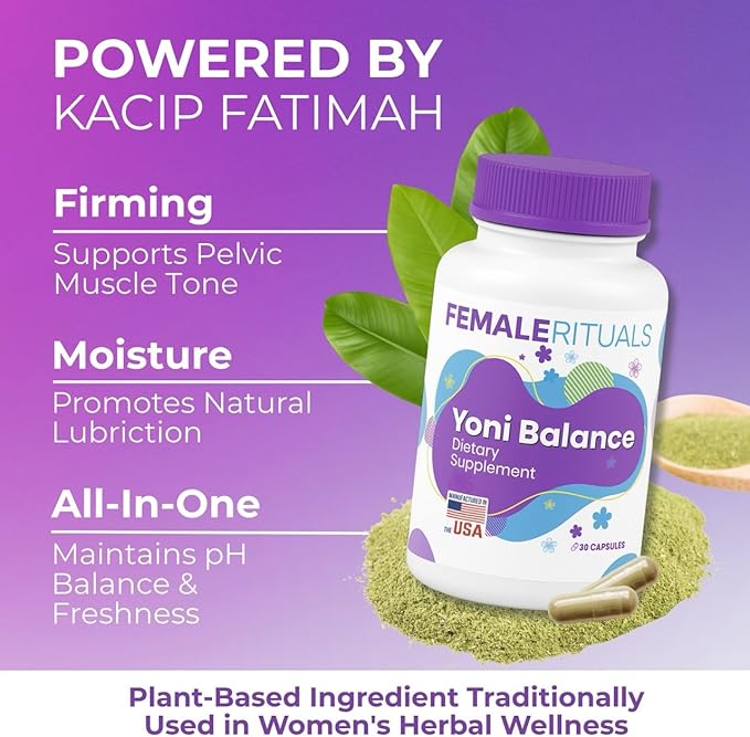 Yoni Balance Vaginal Pills – 30 Count | Natural Vaginal Rejuvenation & Moisturizer for Dryness | Kacip Fatimah Formula – No Gel or Cream Required