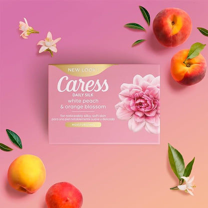 Caress Beauty Bar Soap For Women, Daily Silk With Silk Extract and Floral Oil Essence Moisturizing Body Soap for Silky, Soft Skin, 3.75 oz, 2 Bath Bars