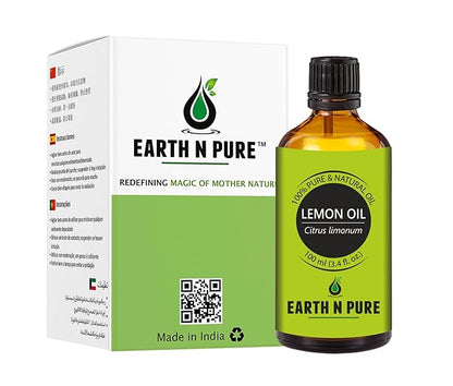Earth N Pure Lemon Essential Oil for Revitalizing Care for Face, Scalp & Skin | 100 ML