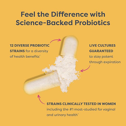Renew Life Women's Probiotic Capsules, 50 Billion CFU Guaranteed, Supports pH Balance, Vaginal, Urinary, Digestive and Immune Health(2), L. Rhamnosus GG, Dairy, Soy and Gluten-Free, 60 Count