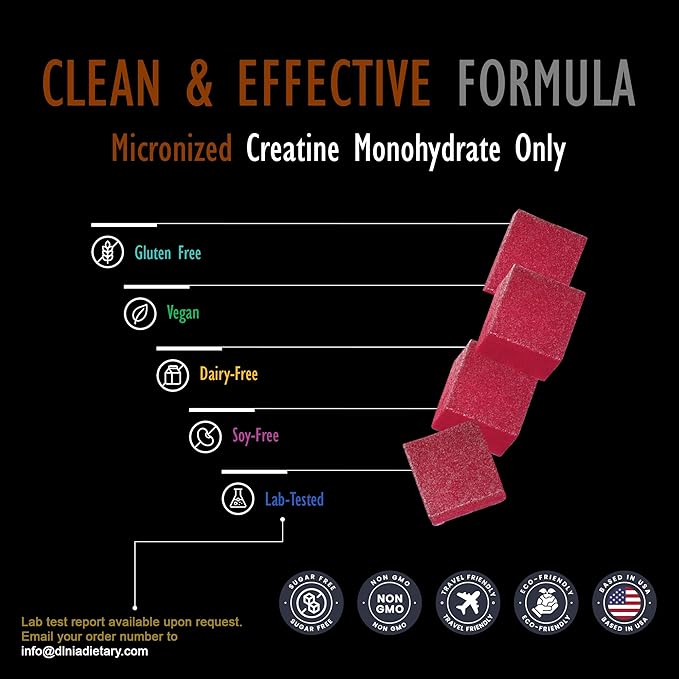 Creatine Monohydrate Gummies for Men & Women - Sugar Free & Vegan Advanced Formula W/L-Taurine + Vitamin B12 - for Muscle Strength, Muscles Builder, Recovery (120 Count (Pack of 1), Mixed Berry)