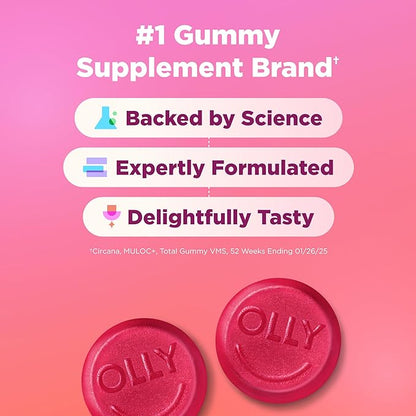 OLLY Undeniable Beauty Gummy, For Hair, Skin, Nails, Biotin, Vitamin C, Keratin, Chewable Supplement, Grapefruit, 30 Day Supply - 60 Count