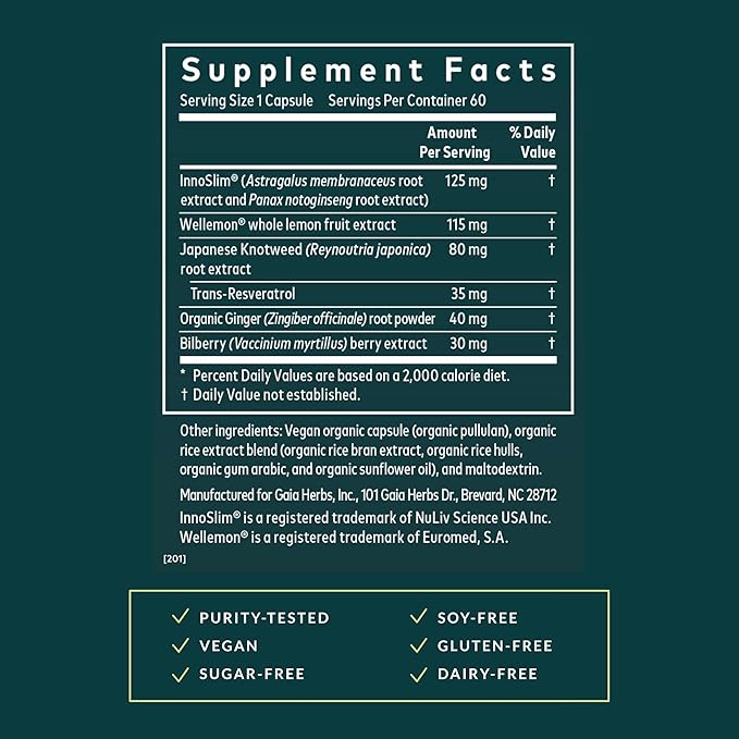 Gaia Herbs Metabolic Activator - AMPK Pathway Support with Clinically Researched Ingredients* - 60 Vegan Capsules (60 Servings)