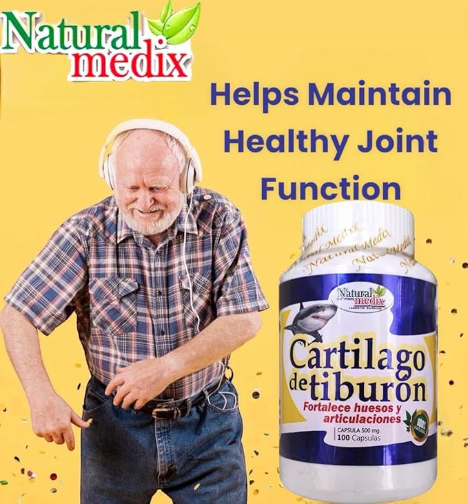 Cartilage – Joint Support Supplement with Glucosamine, Collagen & Magnesium – 100 Caps - Cartílago de Tiburon