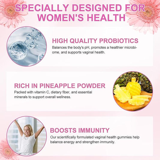 Vital Vaginal Probiotics Source Feminine Gummies, Premium Feminine Balance Gummies, PH Balance Gummies for Women, Probiotics for Women Vaginigal Health, Immune Defense- 60 Gummies