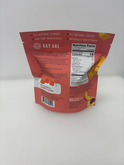 Day One Electrogummies - 60pcs. of Peach Mango Flavored Electrolyte Gummies for Hydration - Packed with Essential Electrolytes Ideal for Workouts, Running, Hiking and More