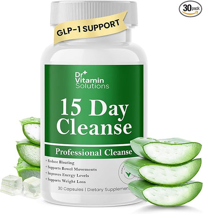 15 Day Gut Cleanse Detox for Women, GLP-1 Support - Natural Colon & Detox Cleanse for Weight Loss - Bloating & Constipation Relief - Flushes Toxins & Supports Immunity - 30 Ct.