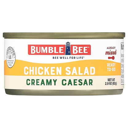 Bumble Bee Snack On The Run Creamy Caesar Chicken Salad with Crackers Kit - Ready to Eat Protein Snack Pack - 10g Protein per Box (Pack of 4)
