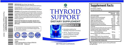 1 Body Thyroid Support Supplement for Women and Men, Selenium with Iodine, Zinc, B12, Ashwagandha and L-Tyrosine, Supports Hormone Health, Energy and Metabolism, 30 Day Supply