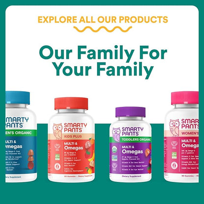 SmartyPants Prenatal Multivitamin Gummies, Omega 3 (DHA/EPA), Methylfolate, Biotin, Vitamin D3, C, Vitamin B12, B6, Vitamin A, K & Zinc, Gluten Free, 120 Count (40 Day Supply)