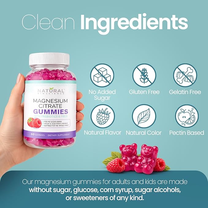 Sugar Free Calm Magnesium Citrate Gummies - High Absorption Calming Magnesium Citrate Gummy for Adults & Kids to Support Sleep, Stress Relief, Heart Health, Nerves, Muscles & Bones