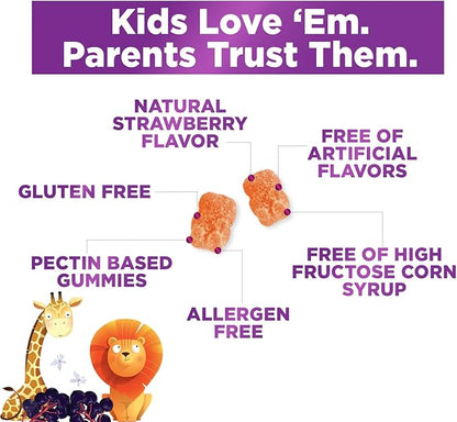 Multivitamin for Kids - Complete Daily Children's Multi Vitamin Gummy Chew with Vitamin D, B Vitamins, Zinc & More - Energy, Memory Focus & Immune Health Support - Natural Berry Flavor - 60 Gummies