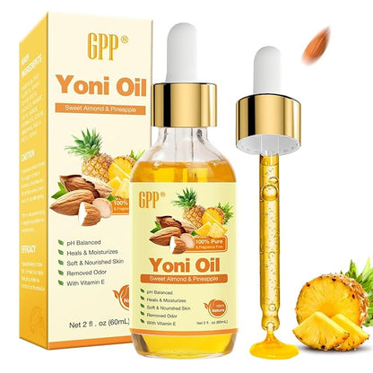 Yoni Oil Wash for Women pH Balance and Wetness, Feminine Oil Ingrown Hair, Nourishing, Moisturizing Formula for All Skin Types, Yoni Care with Vitamin E, Natural Yoni Wash(Pineapple)