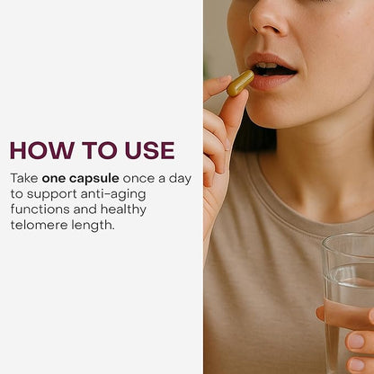 Healthycell Telomere Length Supplement - Anti-Aging Telomere Lengthening Supplements with Phytonutrients & Vitamins for Cellular Health - AC-11, Astragalus & Resveratrol - 30 Capsules