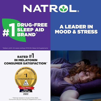 Natrol Melatonin 3mg, Strawberry-Flavored Dietary Supplement for Restful Sleep, 150 Fast-Dissolve Tablets, 150 Day Supply