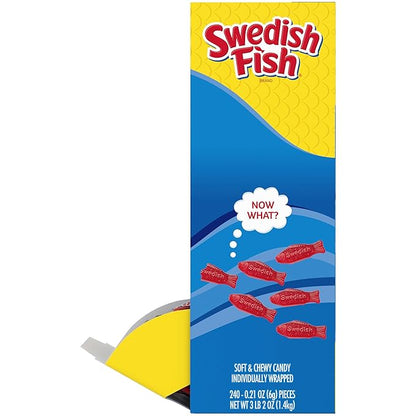 SWEDISH FISH Individually Wrapped Soft & Chewy Gummy Candy, Bulk Candy, 240 Count Box